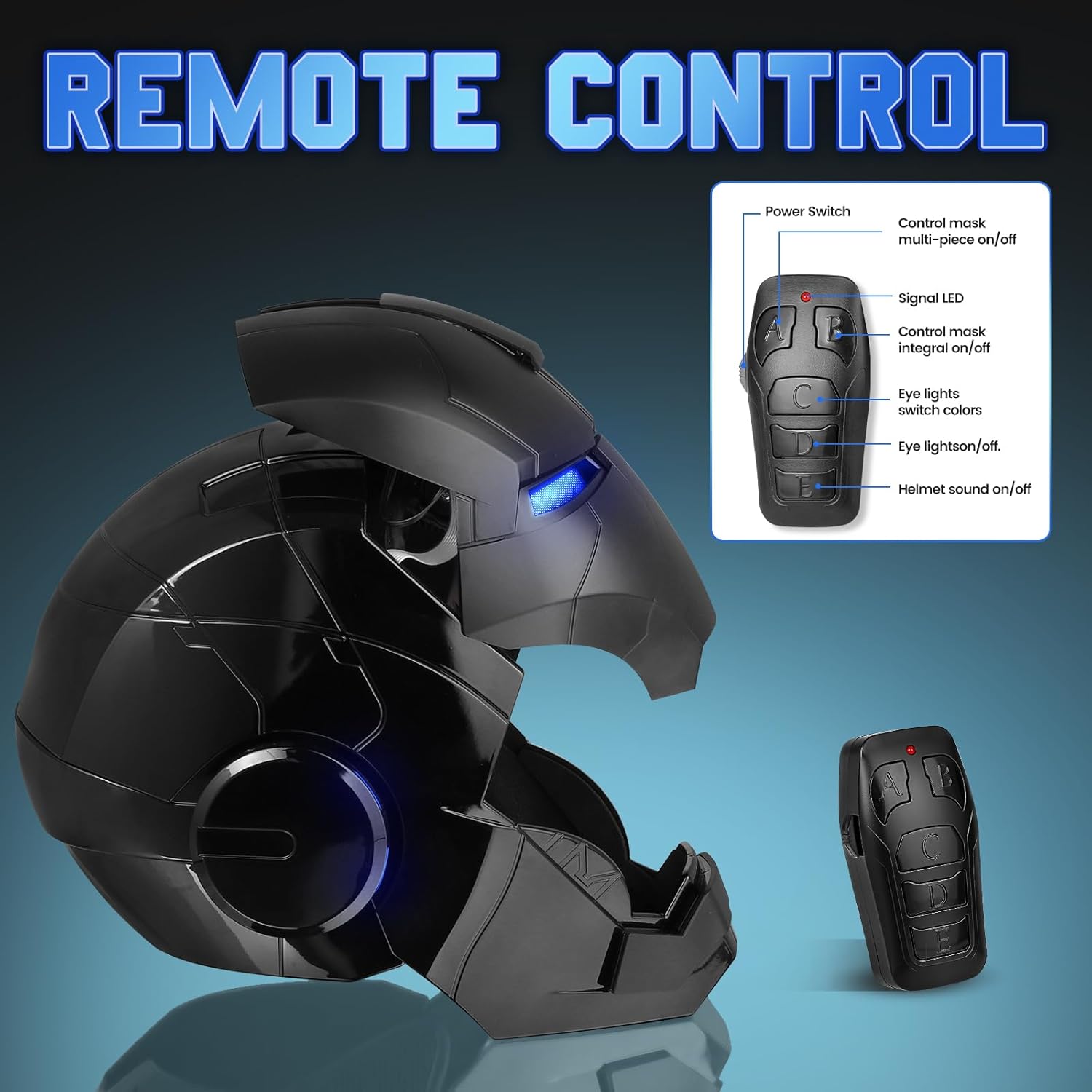 Wearable Iron Helmet (LED + Voice Control + Remote) - Special Colors