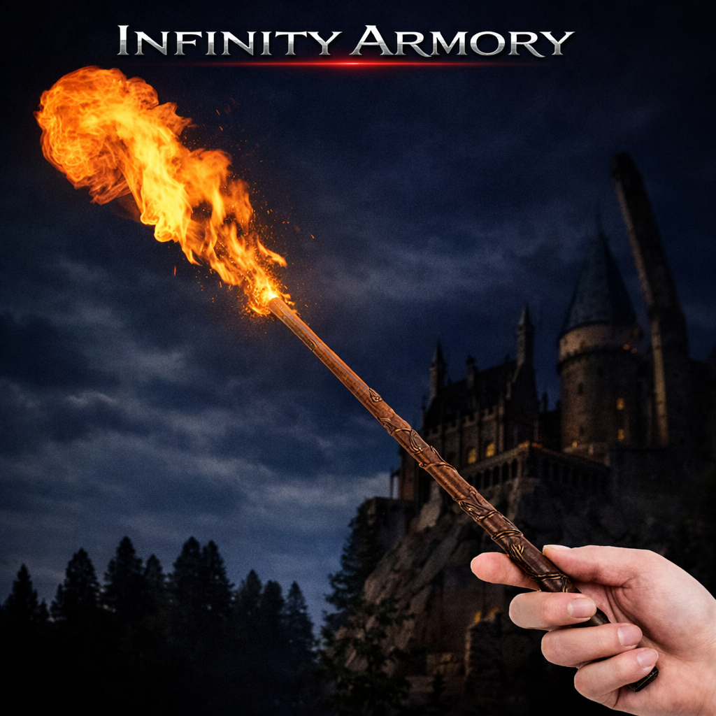 Fire Flasher Magic Wand – Cosplay Flame Effect Wand (Pro Magician Prop)