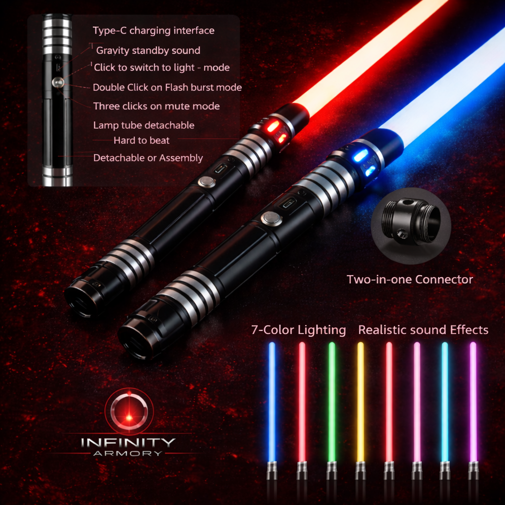 RGB 15-Color Metal Lightsaber – Dual Connect Edition
