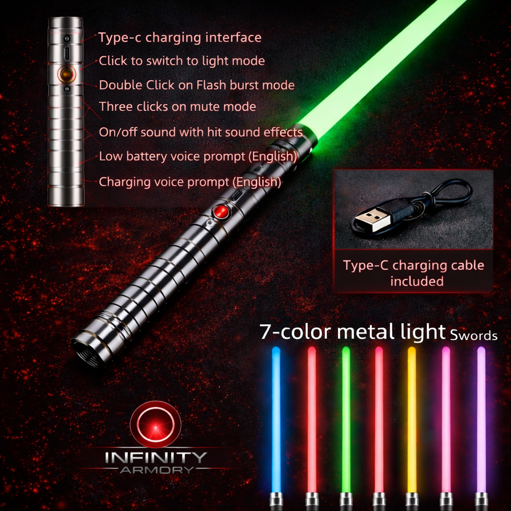 RGB 15-Color Metal Lightsaber – Dual Connect Edition