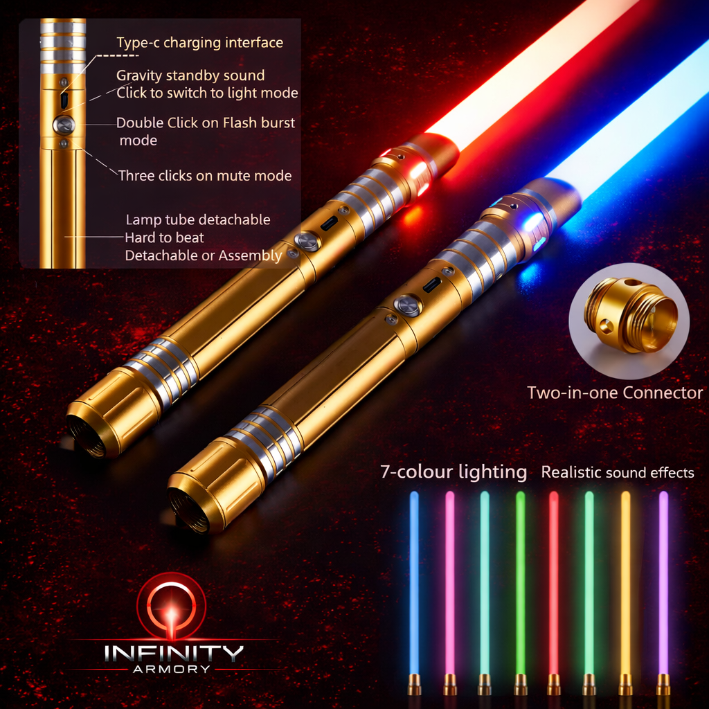 RGB 15-Color Metal Lightsaber – Dual Connect Edition