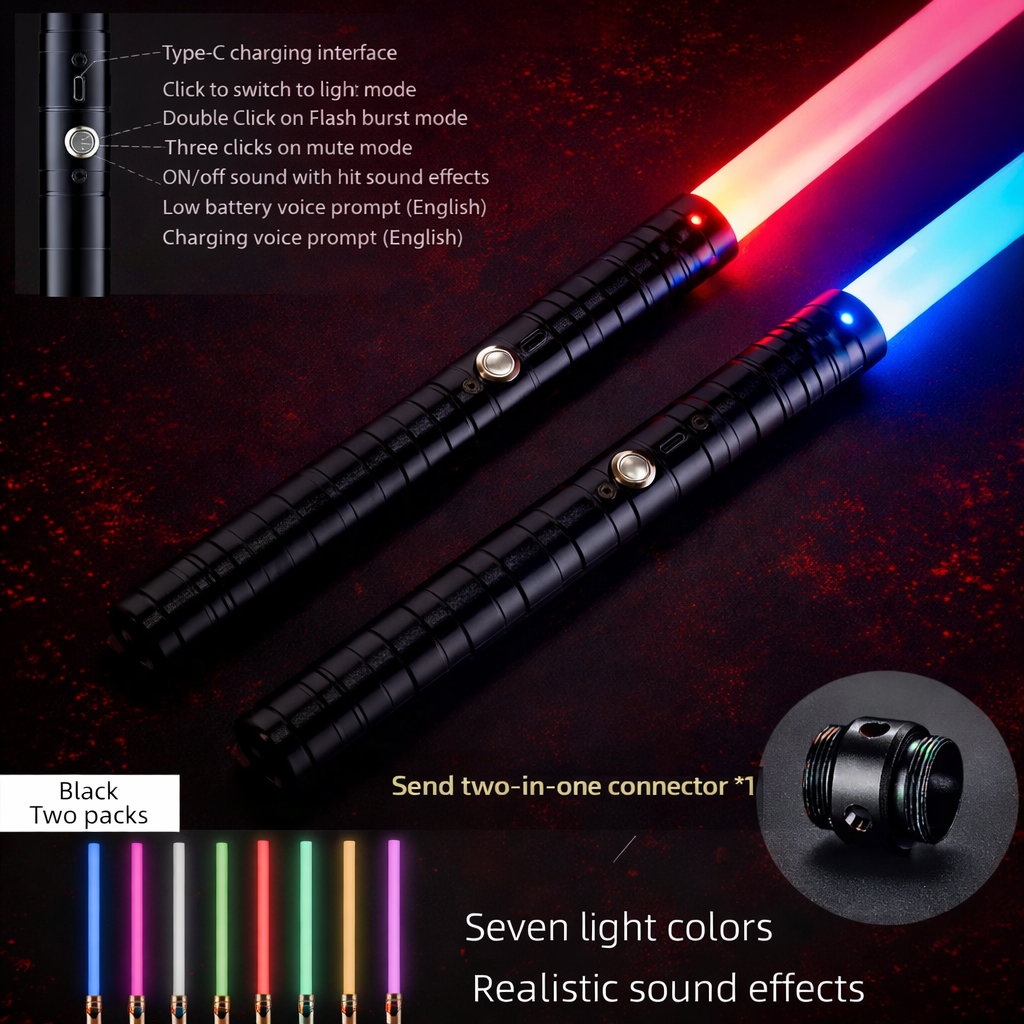 RGB 15-Color Metal Lightsaber – Dual Connect Edition